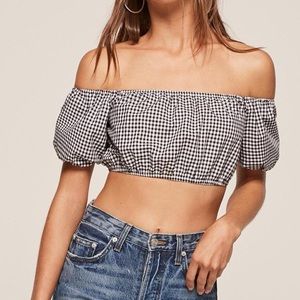Reformation Dawson Gingham Crop Top